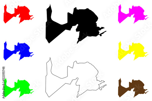 Santarem city (Federative Republic of Brazil, Pará or Para state) map vector illustration, scribble sketch Santarém map