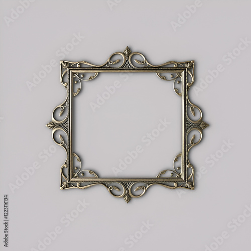 Square  metallic frame with ornament photo