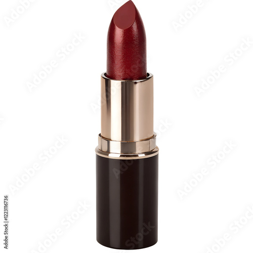 Lipstick of vinous shade isolated on the transparent background. Cosmetics beauty product photo