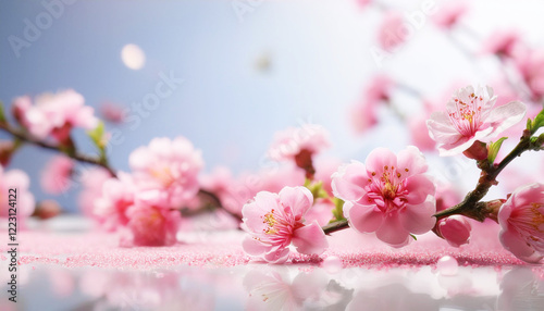 Spring flower: peach (Japanese name: Momo)