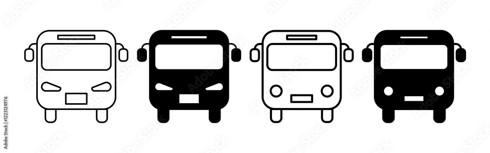 Bus Icon set. Bus Symbol. Simple flat icon illustration of Bus. Bus sign. Bus Icon set. Bus Symbol. Simple flat icon illustration of Bus. Bus sign.