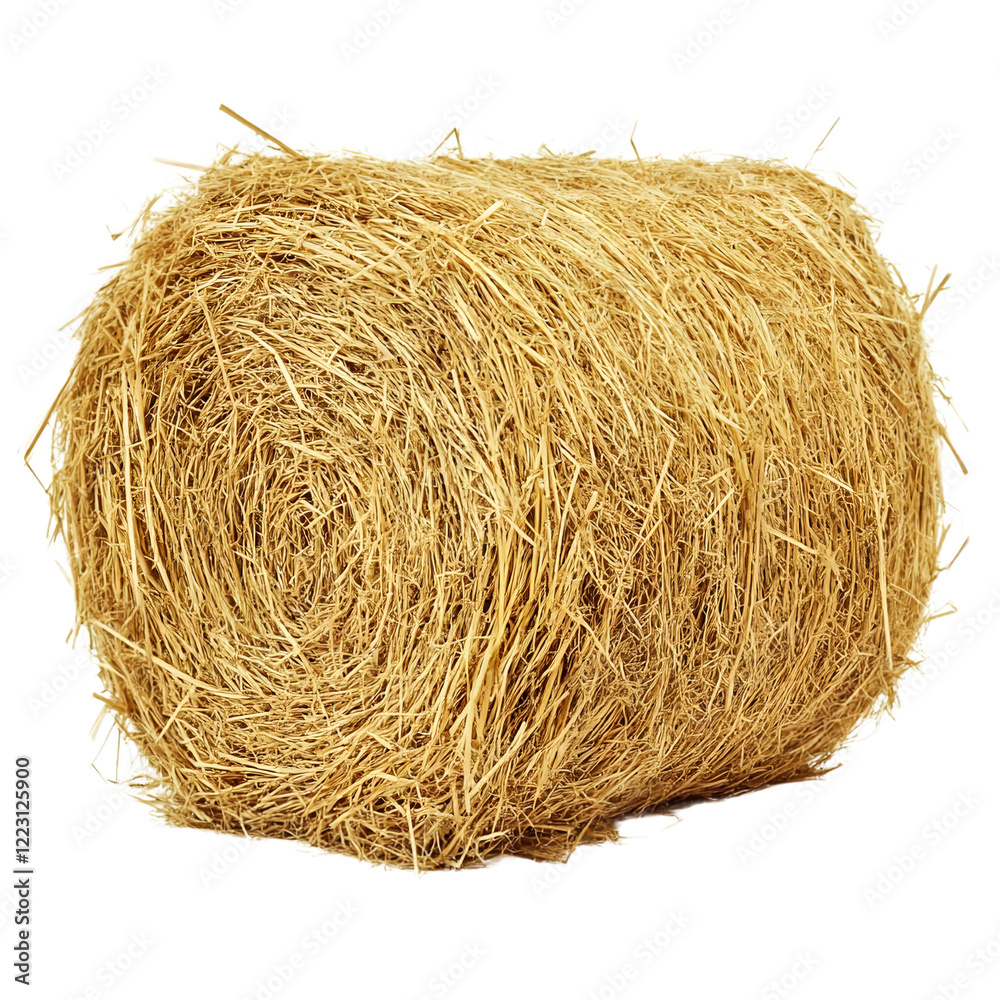 Hay bale isolated on white background for agricultural and farming related concepts Hay bale isolated on white background for agricultural and farming related concepts