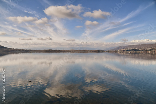 Il lago di Viverone, piccolo specchio d'acqua in provincia di Biella. photo