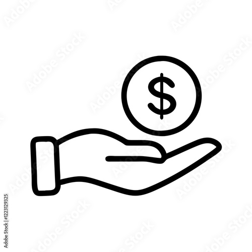 Hand Holding Coin Icon