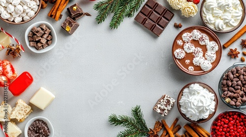 Festive Arrangement of Treats and Hot Chocolate for Holiday Celebration