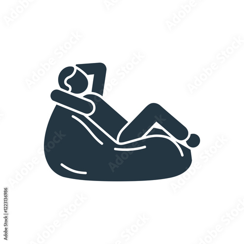 Comfortable bean bag icon