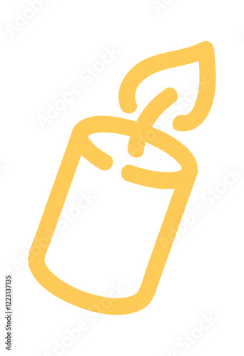 Candle burning color doodle print