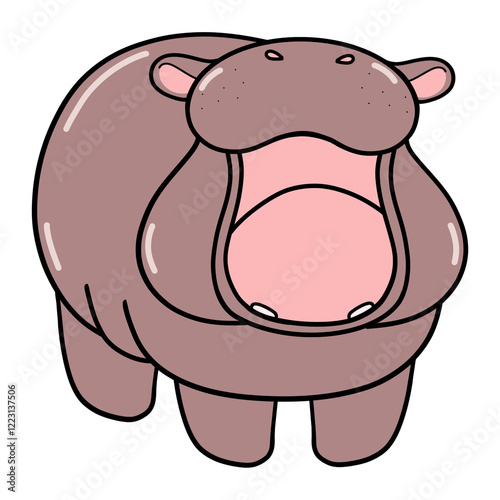 Hippopotamus cartoon, wild animals 