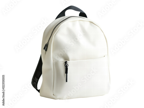 Isolated White Minimalist Backpack