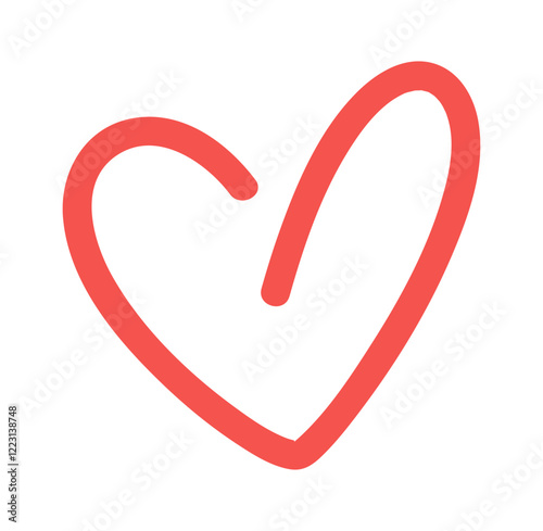 Hand drawn heart color doodle