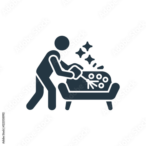 Sofa Cleaning Action Icon