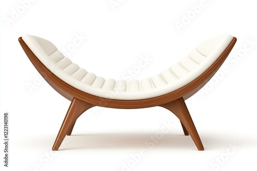 Elegant modern lounge chair with a curved design, showcasing minimalist style and craftsmanship