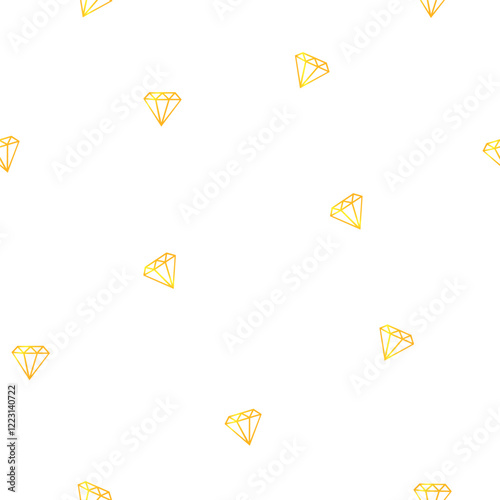 Decorative seamless pattern with line golden diamonds on white background.	