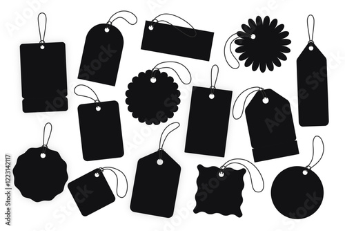 Vector collection of sales tags template isolated on white background.