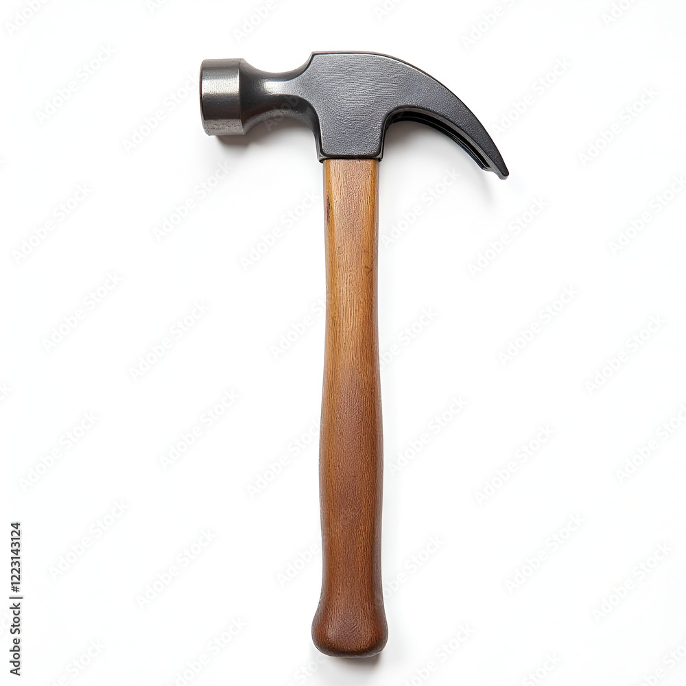 Hammer With Wooden Handle On White Background Stock Photo Hammer With Wooden Handle On White Background Stock Photo