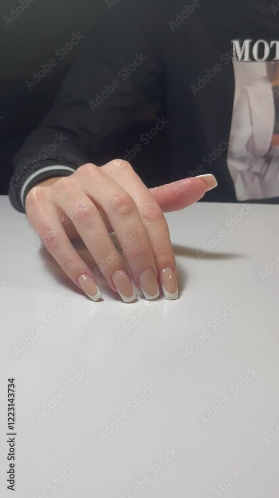 Classic French on square nails