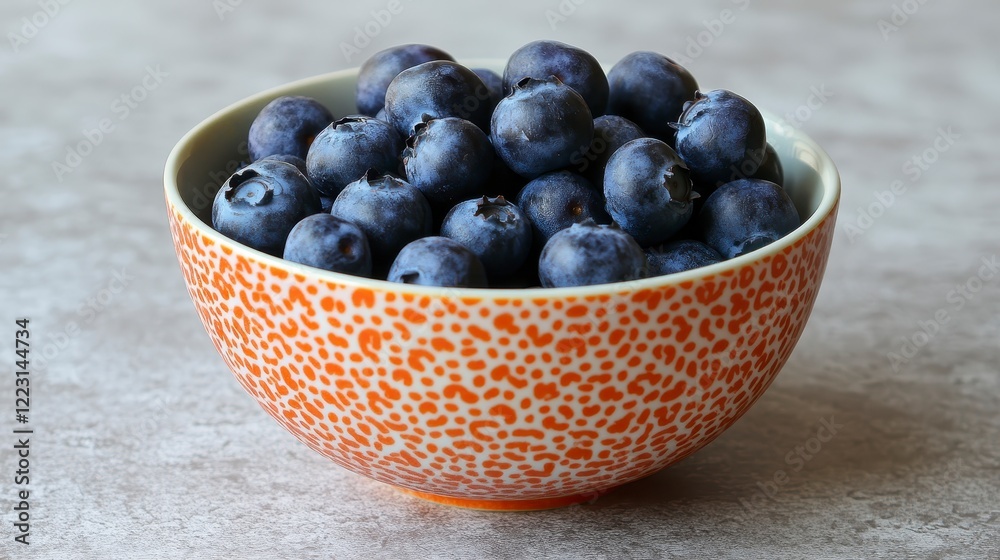 Fresh Juicy Blueberries in a Rustic Orange Bowl Healthy Snack Food Fresh Juicy Blueberries in a Rustic Orange Bowl Healthy Snack Food