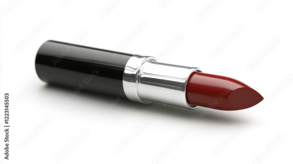 Classic Red Lipstick Tube Beauty Product Cosmetic Makeup Elegant Design Isolated on White Background Classic Red Lipstick Tube Beauty Product Cosmetic Makeup Elegant Design Isolated on White Background