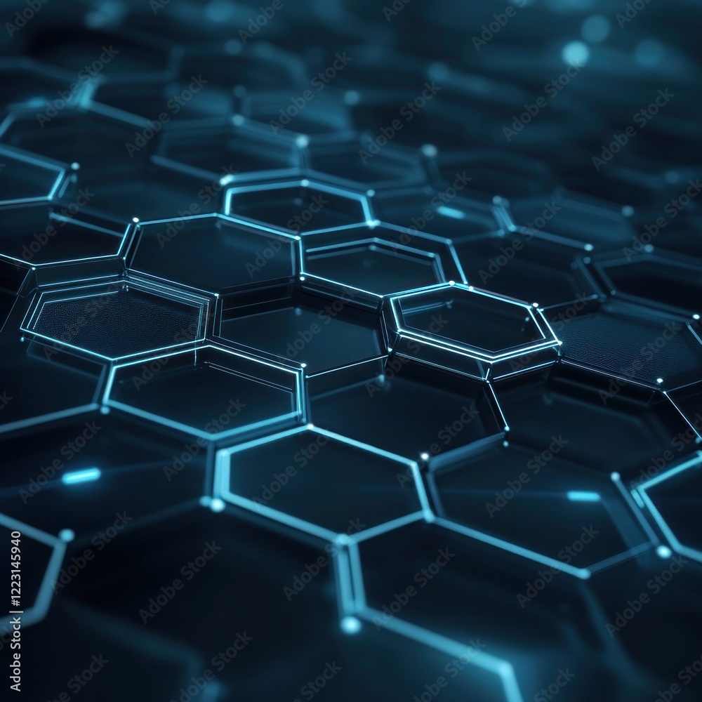 Abstract hexagon network, digital background, glowing lines, technology concept Abstract hexagon network, digital background, glowing lines, technology concept