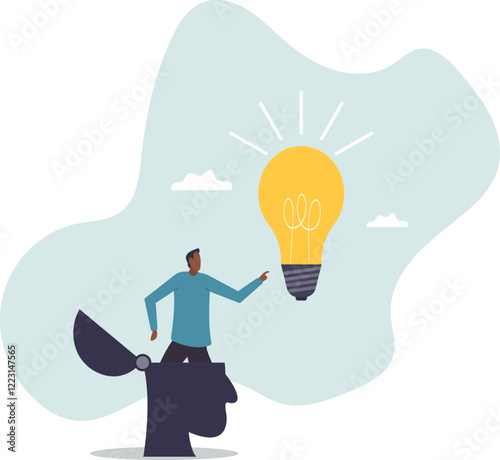Eureka moment discover new idea or solution to solve problem, business insight, inspiration or creativity innovation,business concept.flat character.
