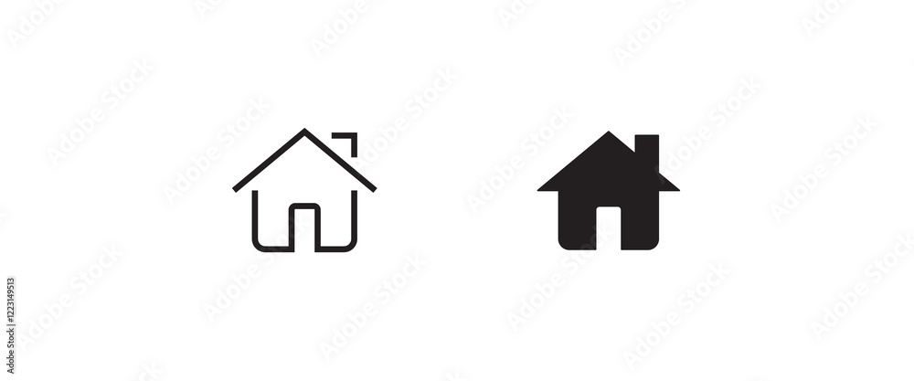 Fototapeta premium House icon. home icons button, vector, sign, symbol, logo, illustration, editable stroke, flat design style isolated on white