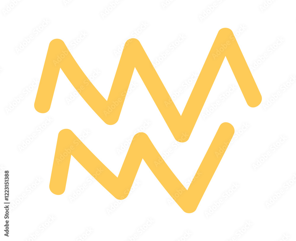 Zigzag lines pair doodle element Zigzag lines pair doodle element