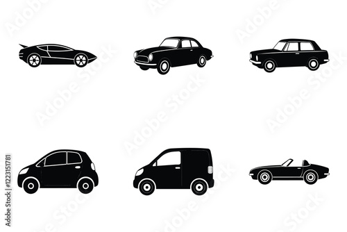 Popular truck silhouette flat design vector bundle on white