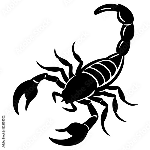 Cute Silhouette of a Scorpion line art vector cartoon illustration