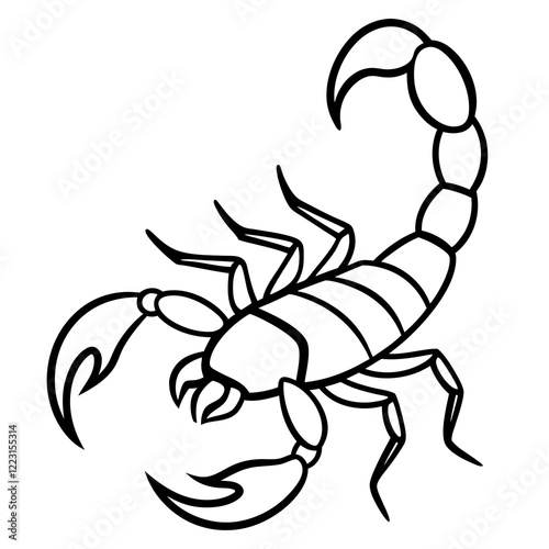 Cute Silhouette of a Scorpion line art vector cartoon illustration