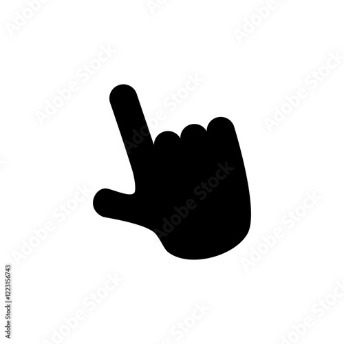 index finger touch icon, simple flat style, pictogram logo sign symbol vector illustration, isolated on white for mobile app