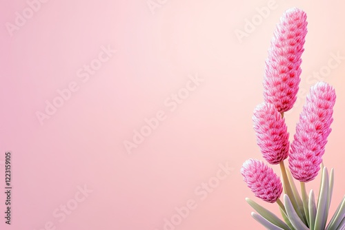 Vibrant pink flowers against a soft gradient background, evoking a serene and calming atmosphere