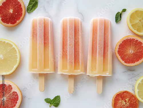 popsicles isolated on a white background