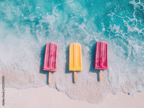 popsicles isolated on a white background