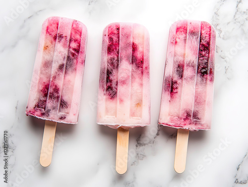 popsicles isolated on a white background