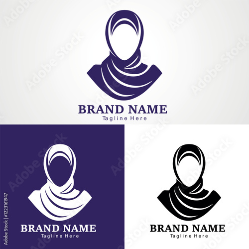 Hijab logo and symbol vector Simple hijab logo icon designs