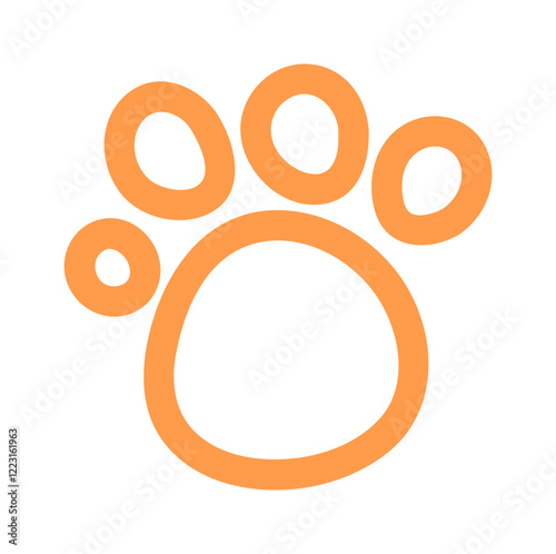 Pet dog paw trace doodle