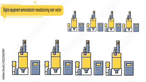 Digital equipment semiconductor manufacturing color vector