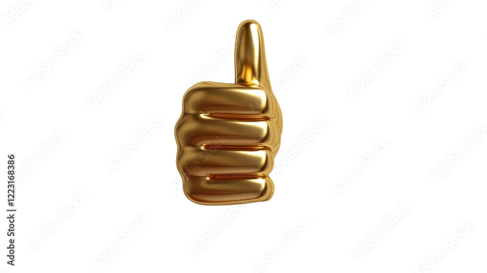 A shiny golden thumbs-up symbol representing approval and positivity in a modern digital art style A shiny golden thumbs-up symbol representing approval and positivity in a modern digital art style