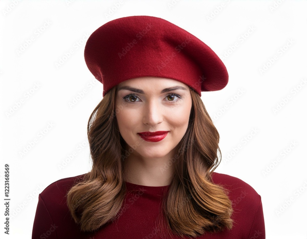maroon beret, white background, AI generated maroon beret, white background, AI generated