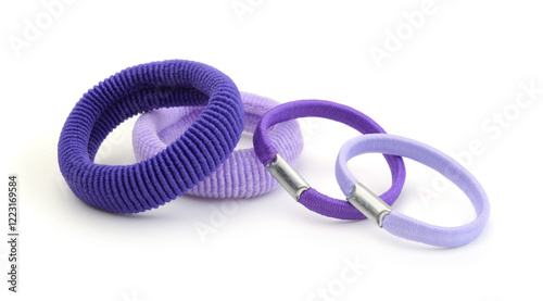 Set of hair ties isolated on white.