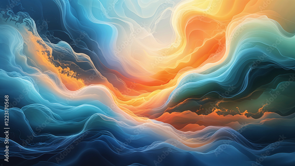 Fototapeta premium Abstract flowing landscape creating stunning visual symphony