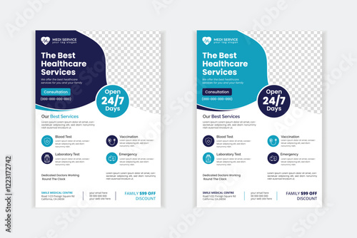 Creative medical healthcare flyer poster template design 
