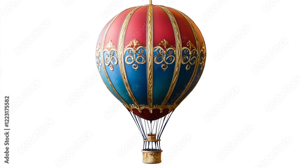 Obraz premium Colorful hot air balloon ready for ascent during a bright sunny day