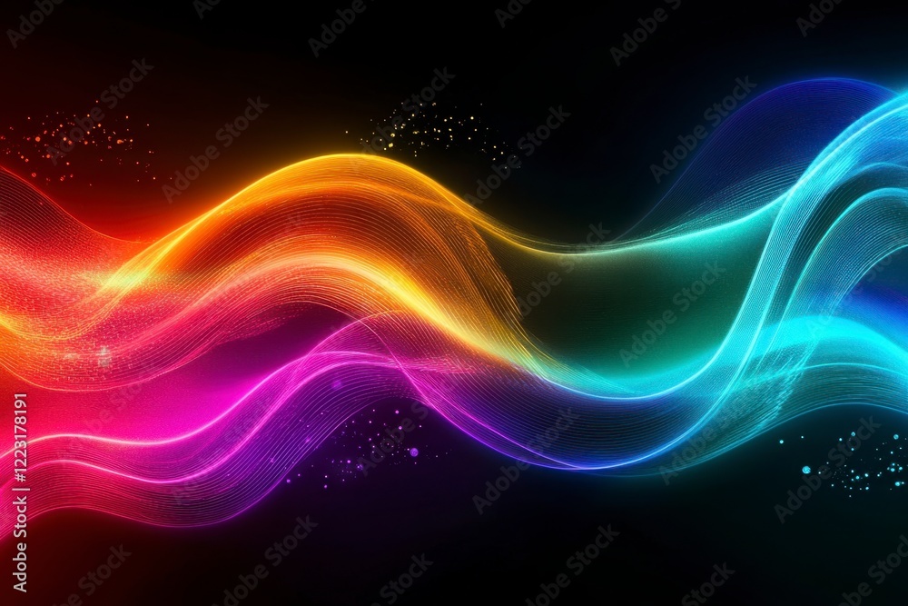 Colorful Light Waves Abstract Background with Smooth Transitions