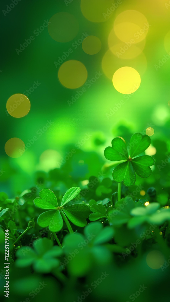 Bright green simple background with clover for st patrick's day illustration Bright green simple background with clover for st patrick's day illustration