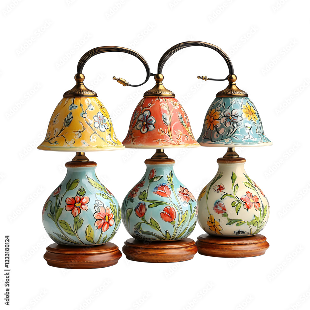 Floral Design Adjustable Reading Lamps with Flexible Necks Isolated on Transparent Background Floral Design Adjustable Reading Lamps with Flexible Necks Isolated on Transparent Background