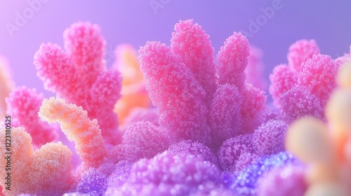 Pastel Pink and Purple Coral Reef Abstract