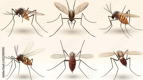 Mosquito on white background.