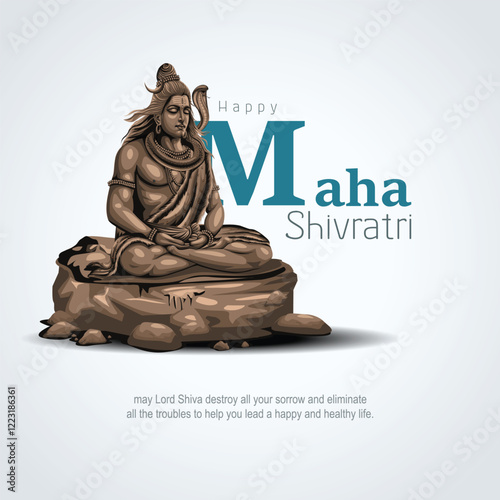 happy maha Shivratri, a Hindu festival celebrated of lord shiva night, english calligraphy. abstract vector illustration design