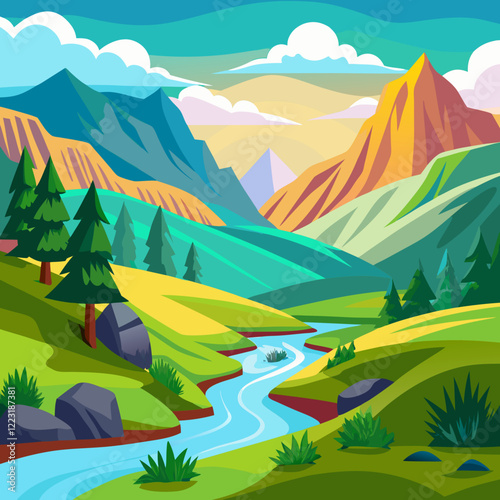 landscape with mountains